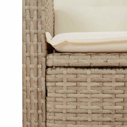 Set da Pranzo da Giardino 2 pz con Cuscini Beige in Polyrattan | homemem39