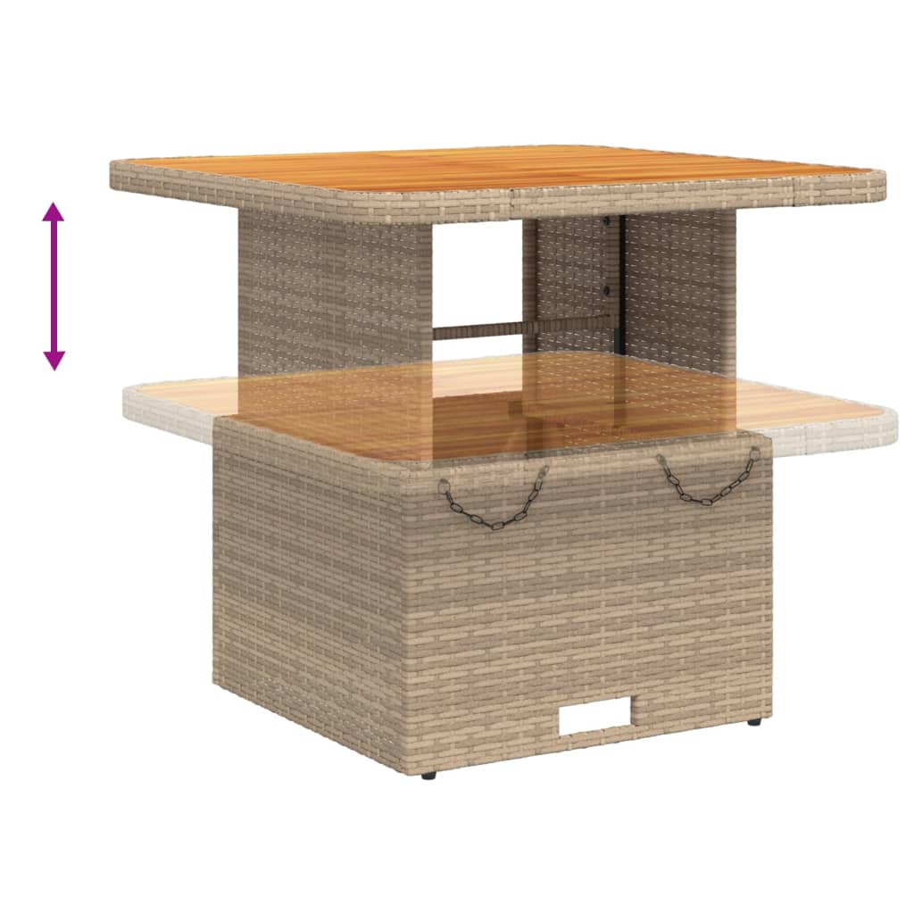 Set da Pranzo da Giardino 5 pz con Cuscini Beige in Polyrattan | homemem39