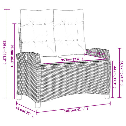 Set da Pranzo da Giardino 4 pz con Cuscini Beige in Polyrattan