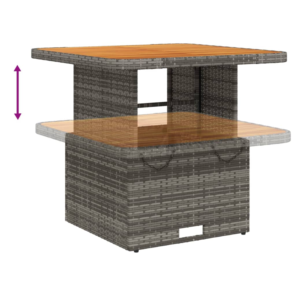 Set da Pranzo da Giardino 5 pz con Cuscini in Polyrattan Grigio | homemem39