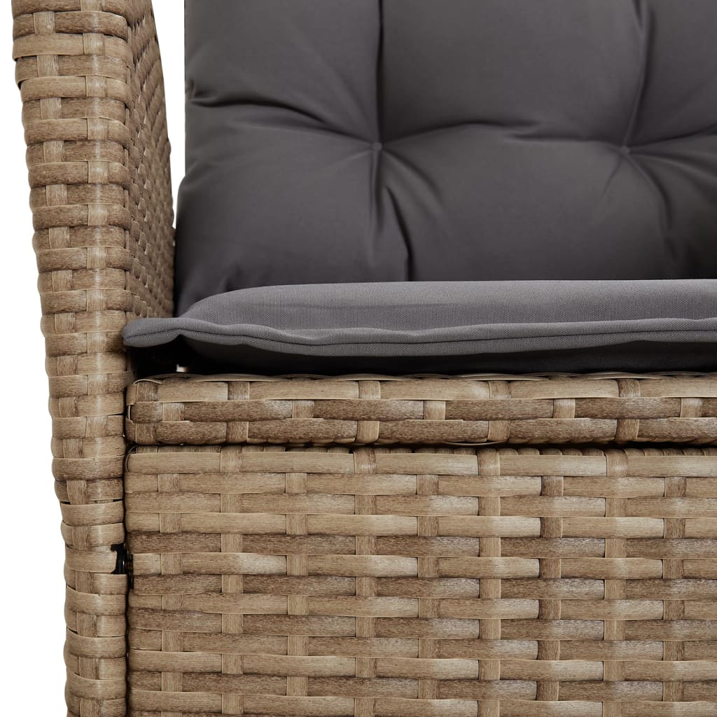 Set da Pranzo da Giardino 4 pz con Cuscini Beige in Polyrattan - homemem39