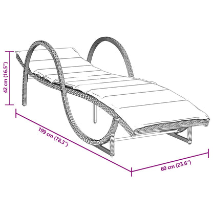 Lettini Prendisole 2 pz con Cuscini Neri in Polyrattan - homemem39