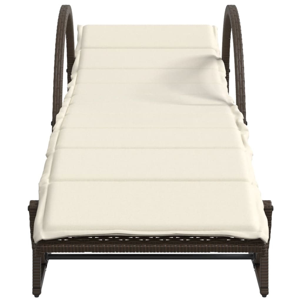 Lettini Prendisole 2 pz con Cuscini Marrone in Polyrattan - homemem39