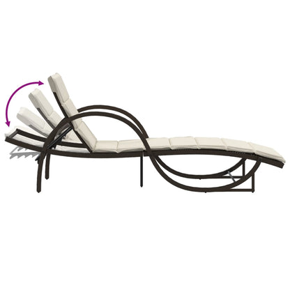 Lettini Prendisole 2 pz con Cuscini Marrone in Polyrattan - homemem39