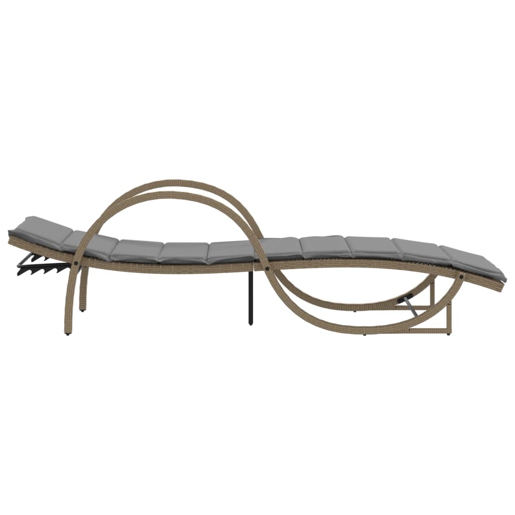 Lettini Prendisole 2 pz con Cuscini Beige in Polyrattan - homemem39