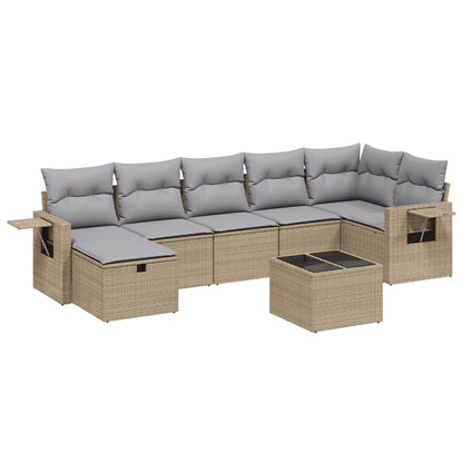 Set Divano da Giardino 8 pz con Cuscini Beige Misto Polyrattan - homemem39