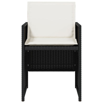 Sedie da Giardino con Cuscini 4 pz Nere in Polyrattan - homemem39