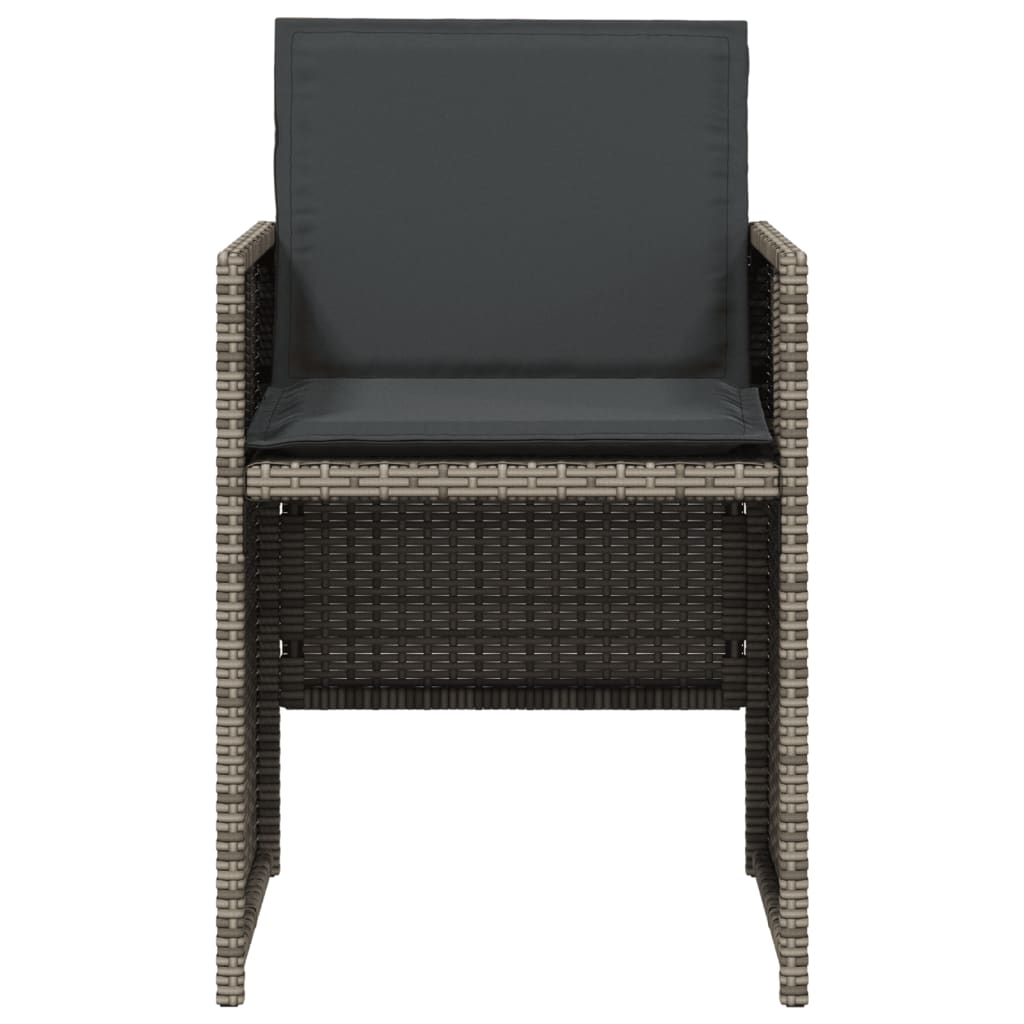 Sedie da Giardino con Cuscini 4pz Grigio in Polyrattan - homemem39