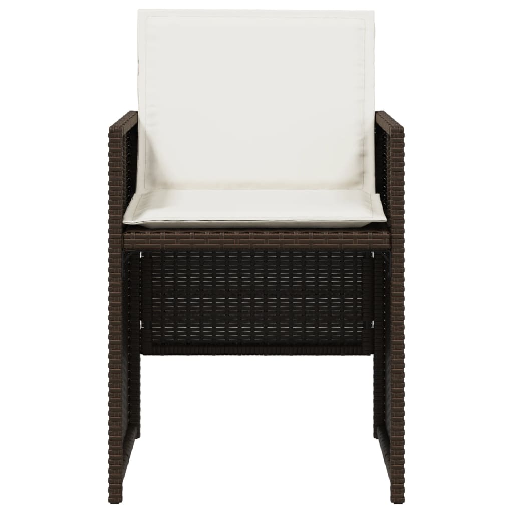 Sedie da Giardino con Cuscini 4 pz Marroni in Polyrattan - homemem39