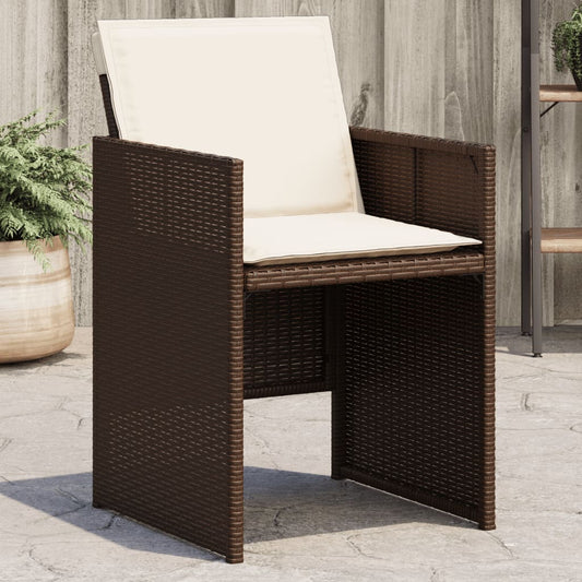 Sedie da Giardino con Cuscini 4 pz Marroni in Polyrattan | homemem39