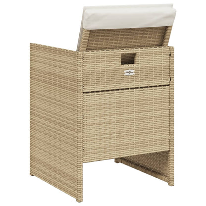 Sedie da Giardino con Cuscini 4 pz Beige in Polyrattan - homemem39