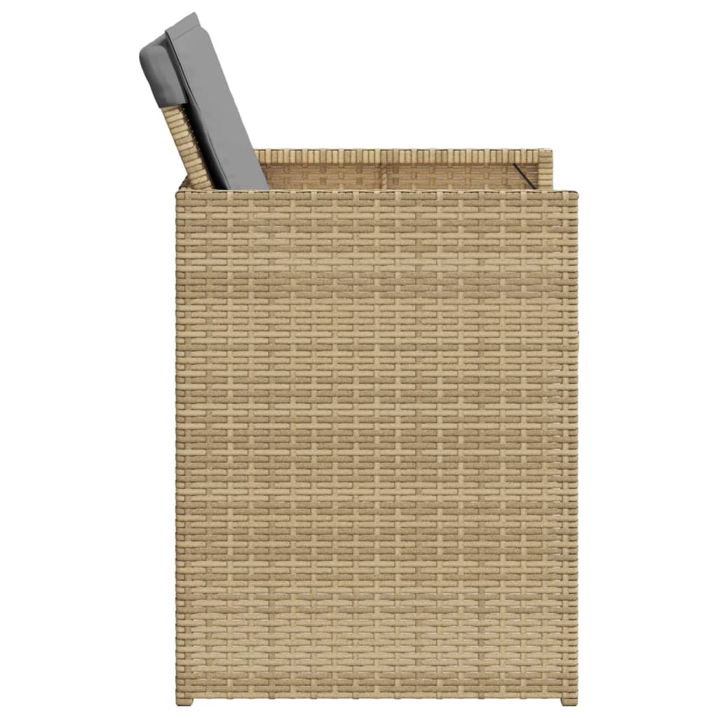 Sedie da Giardino con Cuscini 4 pz Beige Misto in Polyrattan - homemem39