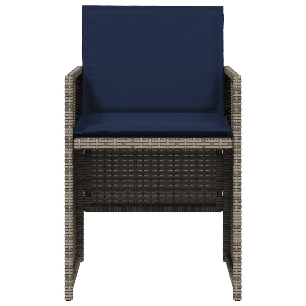 Sedie da Giardino con Cuscini 4pz Grigio in Polyrattan - homemem39