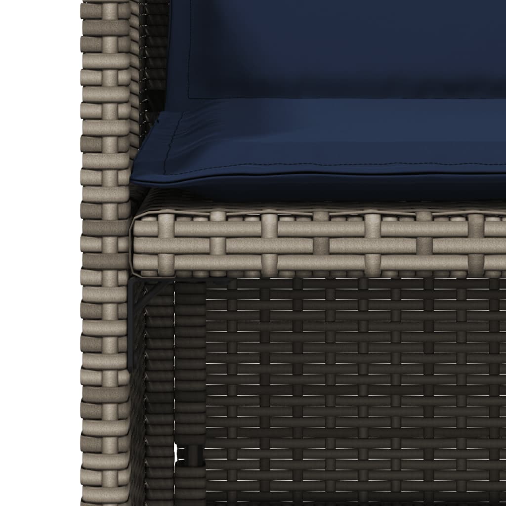 Sedie da Giardino con Cuscini 4pz Grigio in Polyrattan - homemem39