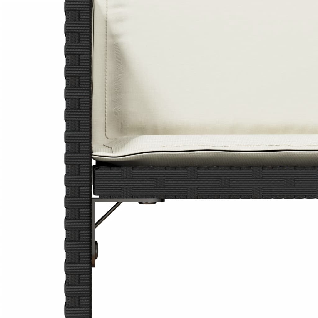 Sedie da Giardino con Cuscini 4 pz Nere in Polyrattan - homemem39