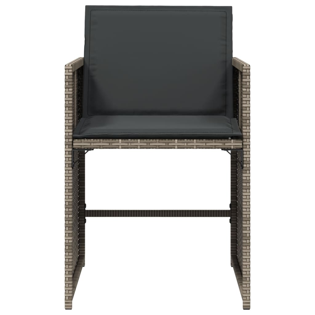 Sedie da Giardino con Cuscini 4pz Grigio in Polyrattan - homemem39