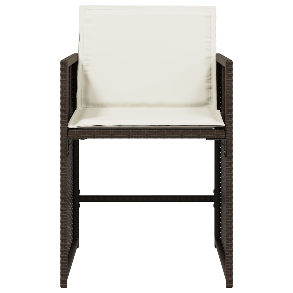 Sedie da Giardino con Cuscini 4 pz Marroni in Polyrattan - homemem39