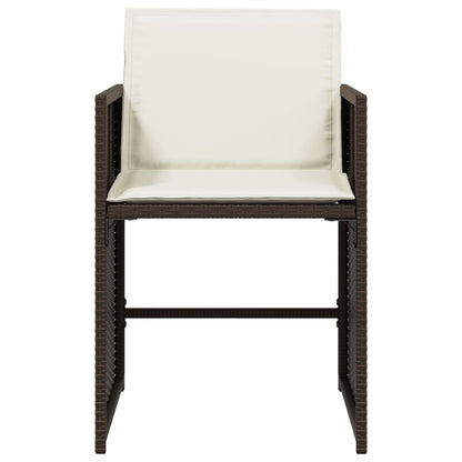 Sedie da Giardino con Cuscini 4 pz Marroni in Polyrattan - homemem39