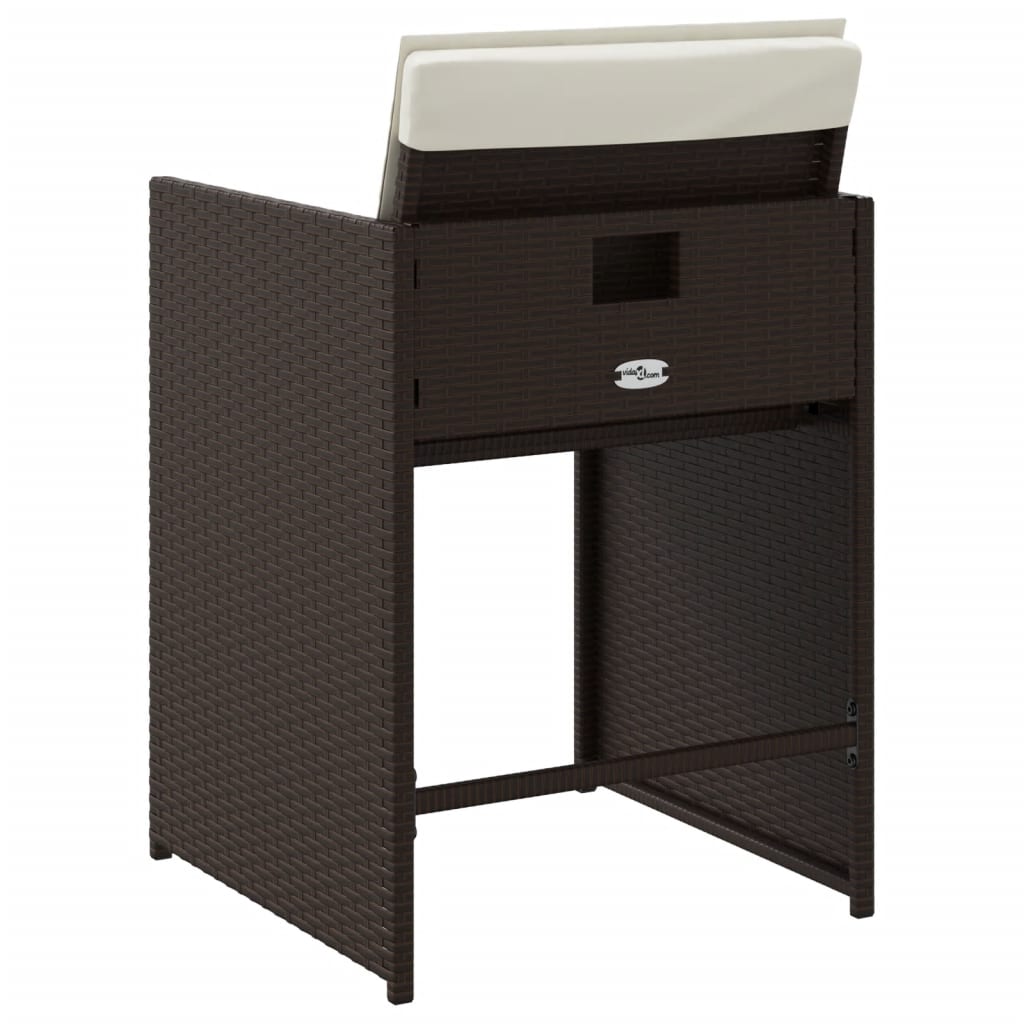 Sedie da Giardino con Cuscini 4 pz Marroni in Polyrattan - homemem39