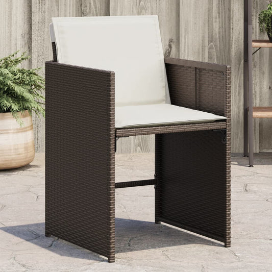 Sedie da Giardino con Cuscini 4 pz Marroni in Polyrattan | homemem39