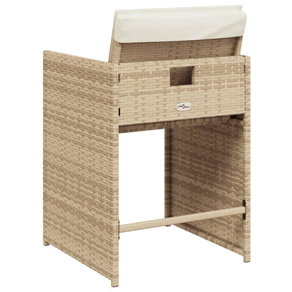 Sedie da Giardino con Cuscini 4 pz Beige in Polyrattan - homemem39