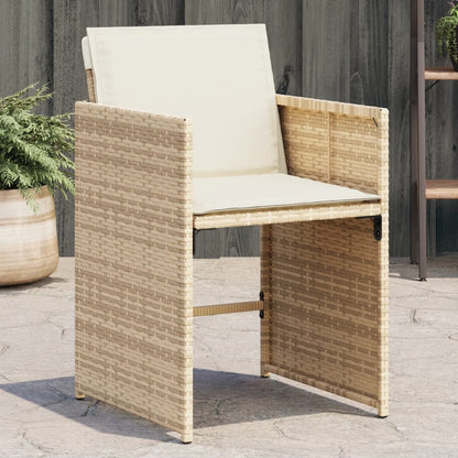 Sedie da Giardino con Cuscini 4 pz Beige in Polyrattan - homemem39