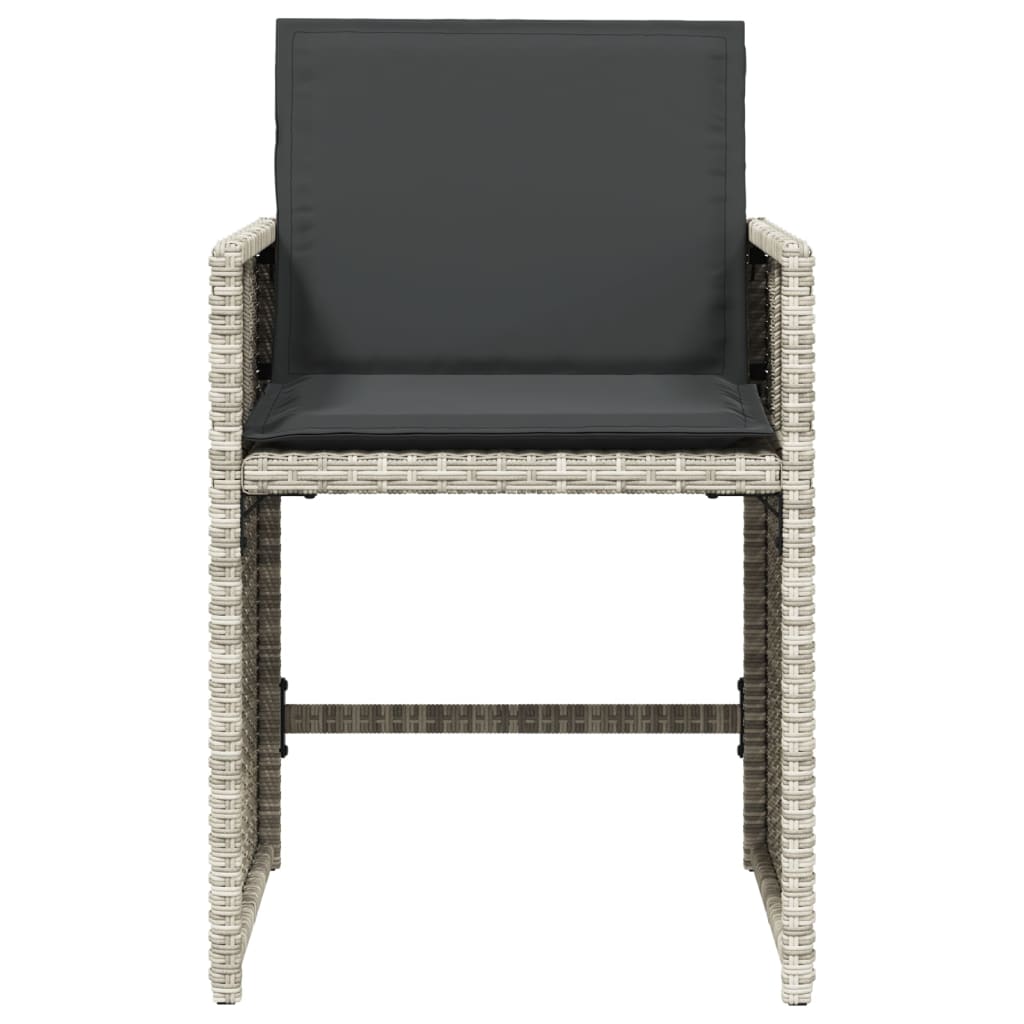 Sedie da Giardino con Cuscini 4 pz Grigio Chiaro in Polyrattan - homemem39