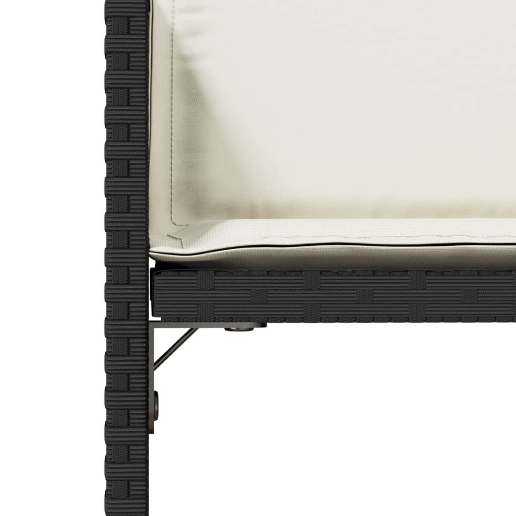 Sedie da Giardino con Cuscini 4 pz Nere in Polyrattan - homemem39