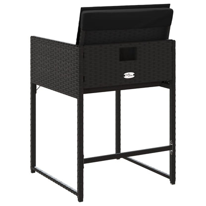 Sedie da Giardino con Cuscini 4 pz Nere in Polyrattan - homemem39