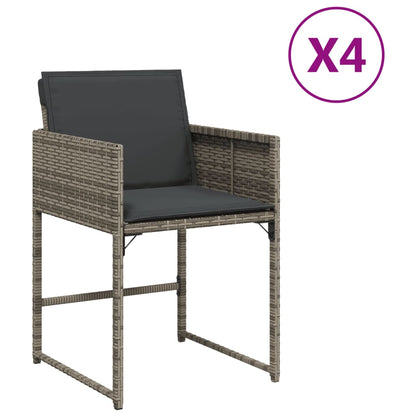Sedie da Giardino con Cuscini 4pz Grigio in Polyrattan - homemem39