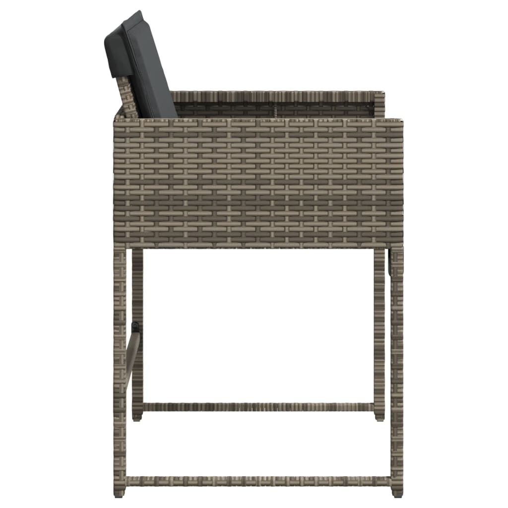 Sedie da Giardino con Cuscini 4pz Grigio in Polyrattan - homemem39