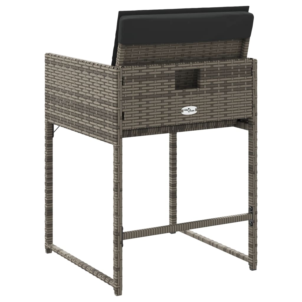 Sedie da Giardino con Cuscini 4pz Grigio in Polyrattan - homemem39