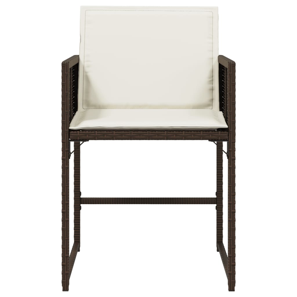 Sedie da Giardino con Cuscini 4 pz Marroni in Polyrattan - homemem39