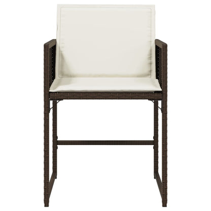 Sedie da Giardino con Cuscini 4 pz Marroni in Polyrattan - homemem39