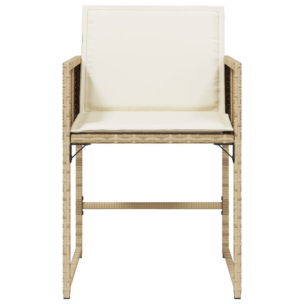 Sedie da Giardino con Cuscini 4 pz Beige in Polyrattan - homemem39