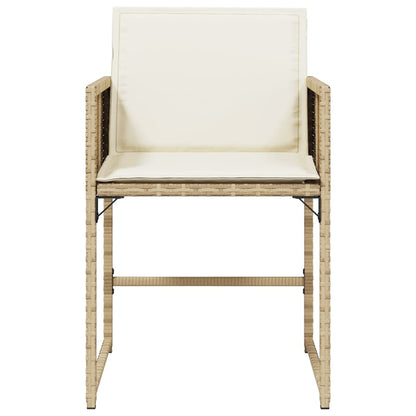 Sedie da Giardino con Cuscini 4 pz Beige in Polyrattan - homemem39