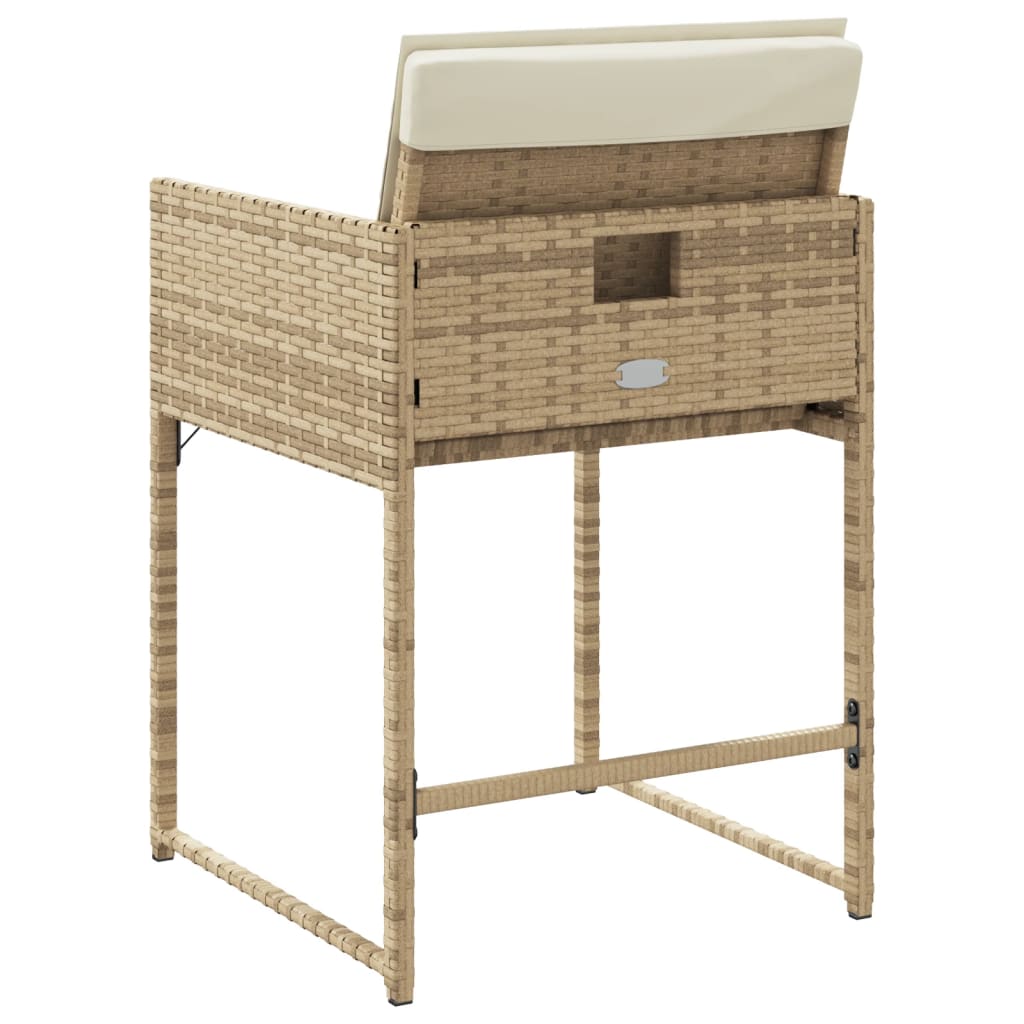 Sedie da Giardino con Cuscini 4 pz Beige in Polyrattan - homemem39