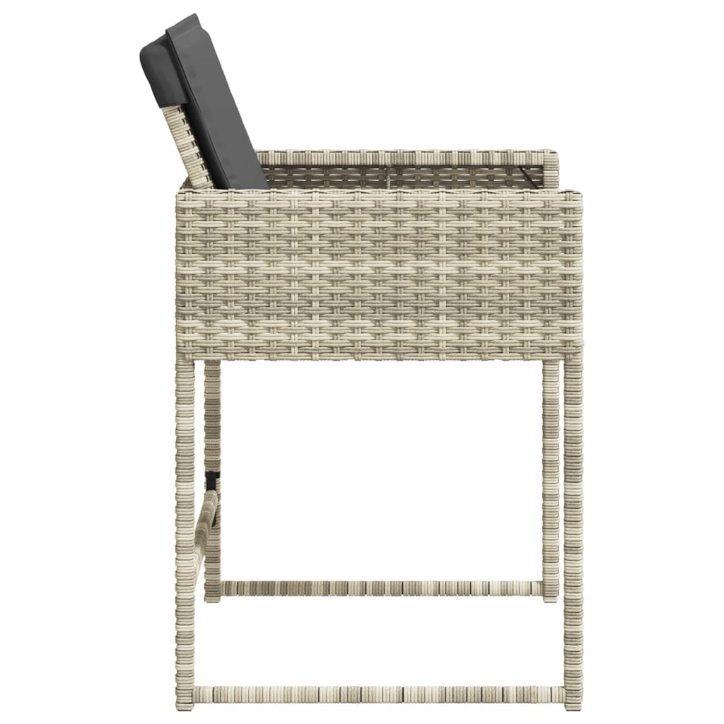 Sedie da Giardino con Cuscini 4 pz Grigio Chiaro in Polyrattan - homemem39