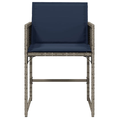 Sedie da Giardino con Cuscini 4pz Grigio in Polyrattan - homemem39