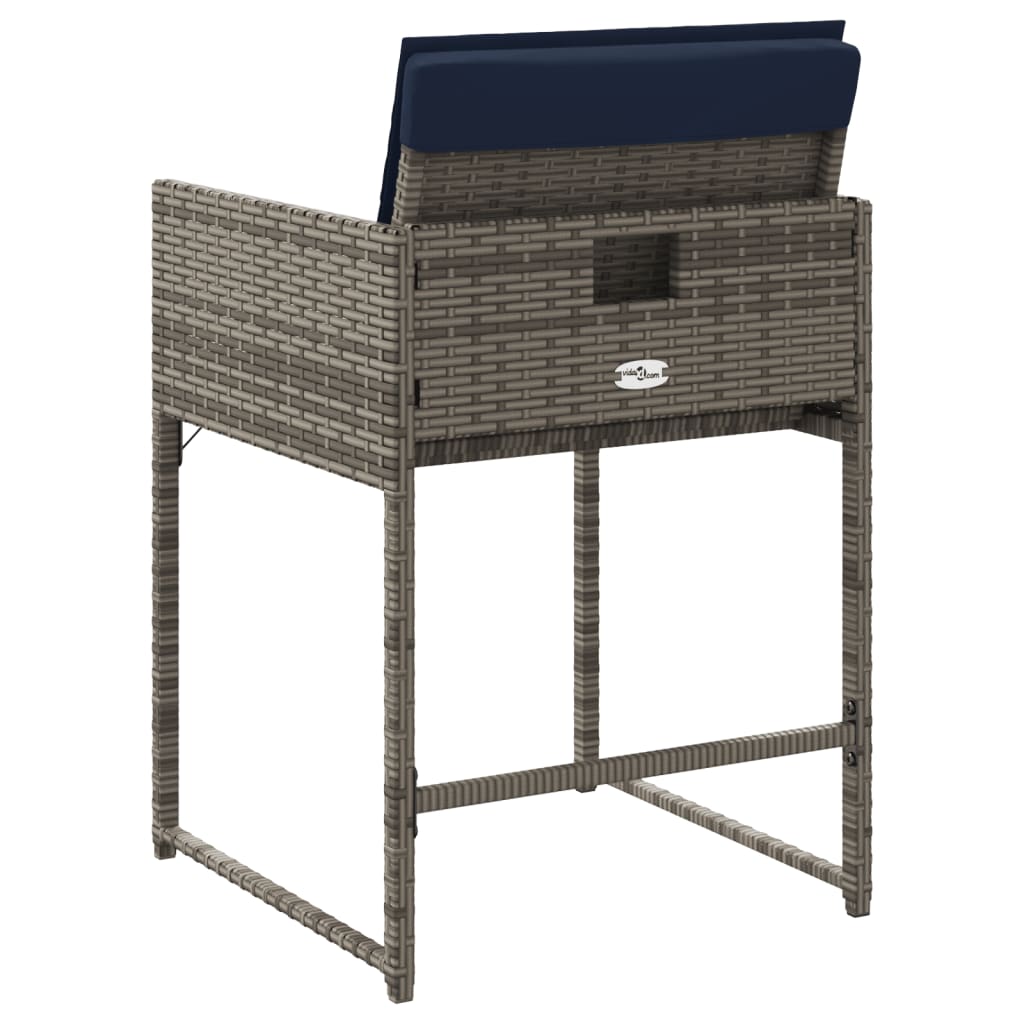 Sedie da Giardino con Cuscini 4pz Grigio in Polyrattan - homemem39