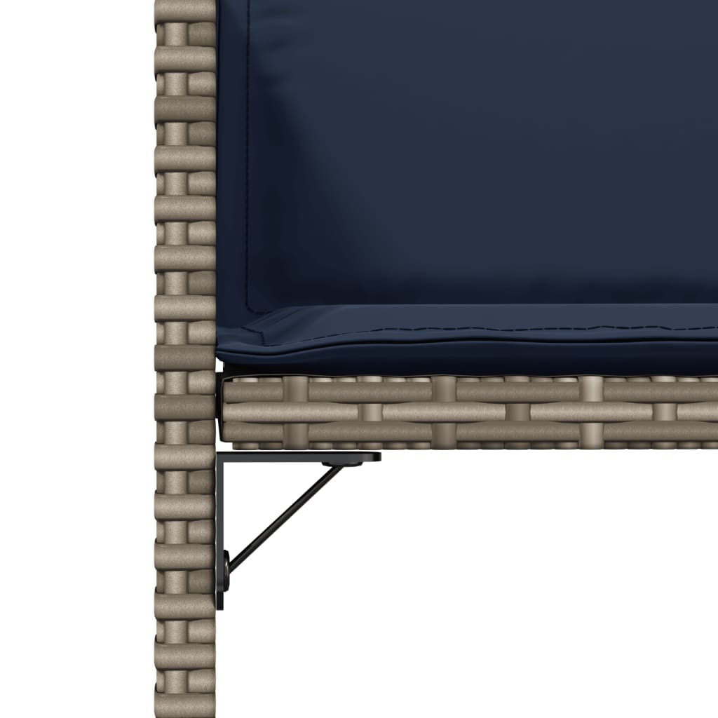 Sedie da Giardino con Cuscini 4pz Grigio in Polyrattan - homemem39