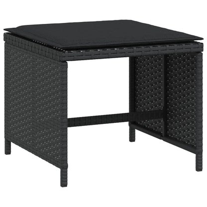 Sgabelli da Giardino con Cuscini 4pz Neri 40x40x35cm Polyrattan - homemem39