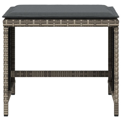 Sgabelli Giardino con Cuscini 4 pz Grigi 40x40x35 cm Polyrattan | homemem39
