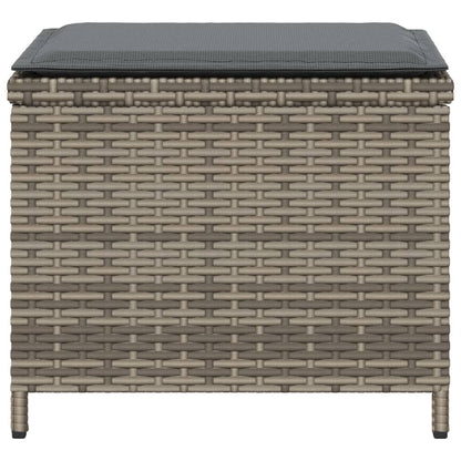 Sgabelli Giardino con Cuscini 4 pz Grigi 40x40x35 cm Polyrattan | homemem39