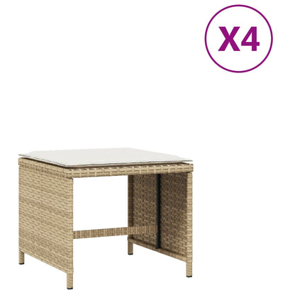 Sgabelli Giardino Cuscini 4pz Polyrattan