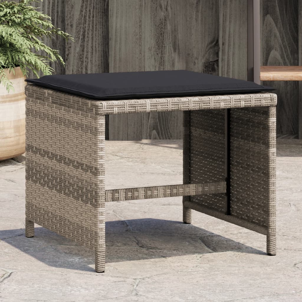 Sgabelli Giardino Cuscini 4pz Polyrattan