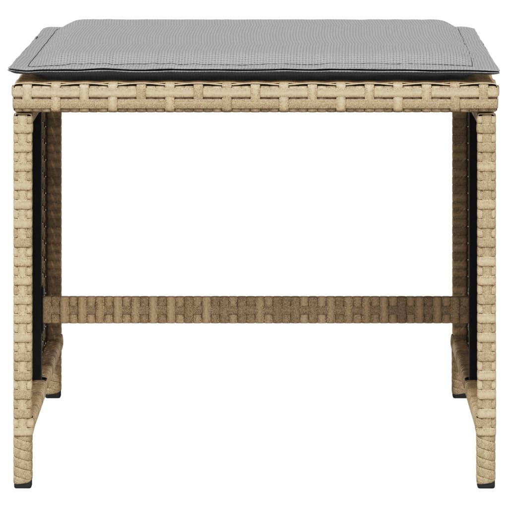 Sgabelli Giardino Cuscini 4pz Beige Misto 40x40x35cm Polyrattan | homemem39