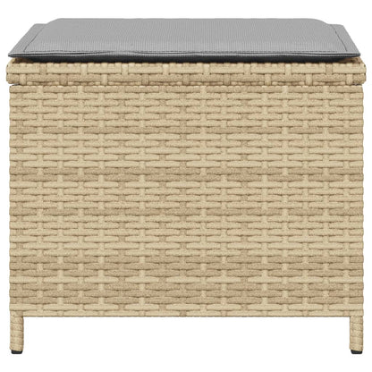 Sgabelli Giardino Cuscini 4pz Beige Misto 40x40x35cm Polyrattan | homemem39