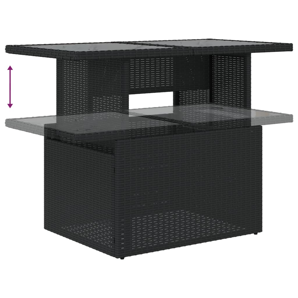 Set Divani da Giardino con Cuscini 8 pz Nero in Polyrattan | homemem39