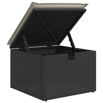 Set Divano da Giardino 6 pz con Cuscini Nero in Polyrattan | homemem39